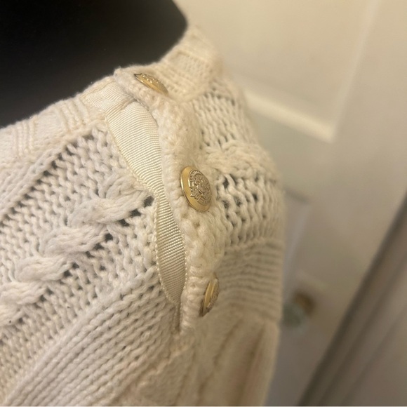 Women's Cable Knit Sweater - White - Picture 4 of 10